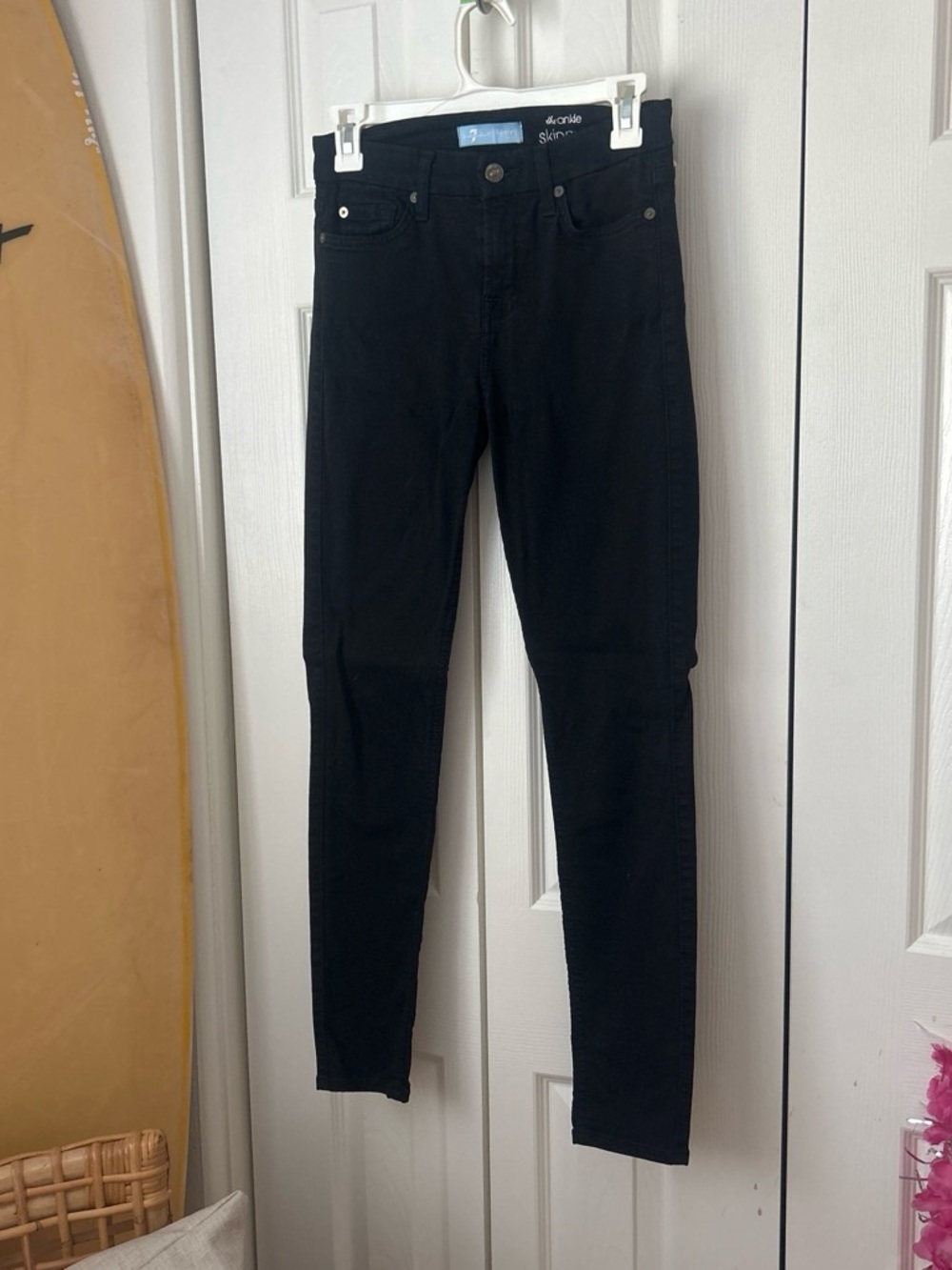 7 For All Mankind Black Skinny Jeans - Ankle
